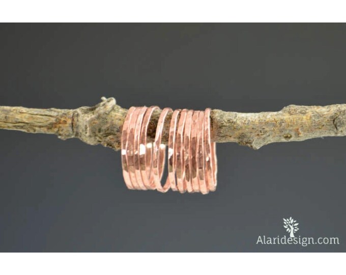 Set of 10 Thin Copper Stackable Rings, Copper Ring, Stack Ring, Pure ...