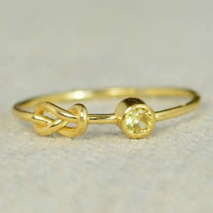 Topaz Infinity Ring, Gold Filled Ring, Stackable Rings, Mother's Ring, November Birthstone Ring, Gold Infinity Ring, Gold Knot Ring image 1