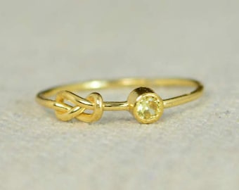 Topaz Infinity Ring, Gold Filled Ring, Stackable Rings, Mother's Ring, November Birthstone Ring, Gold Infinity Ring, Gold Knot Ring