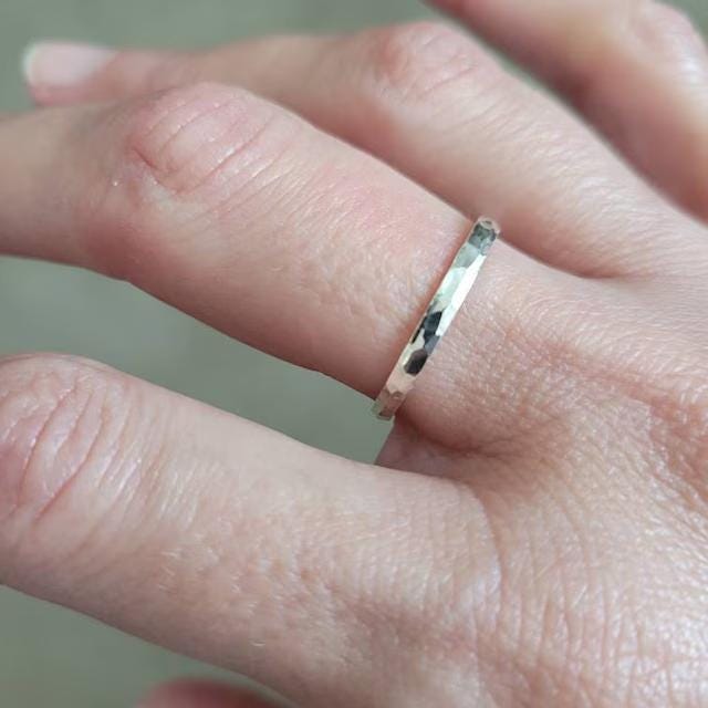 Thick Silver Stackable Ring s Pure Silver Simple Silver Ring Stacking Rings Hammered Silver Ring Plain Silver Band Silver