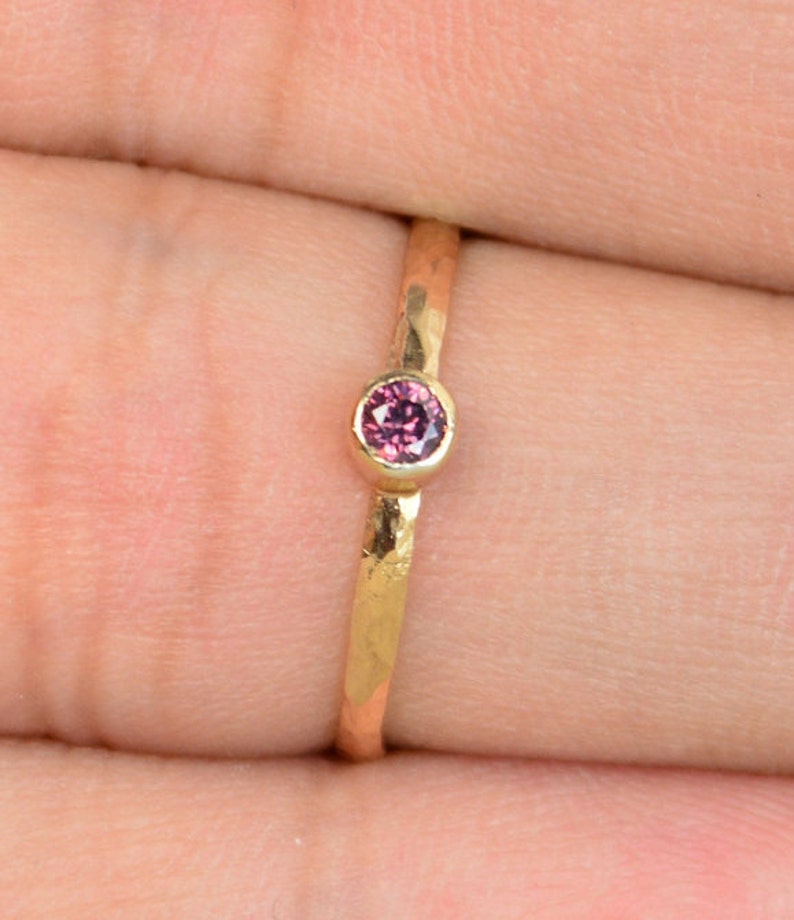 Classic Rose Gold Filled Alexandrite Ring, solitaire, solitaire ring, rose gold filled, June Birthstone, Mothers Ring, gold band, band image 2