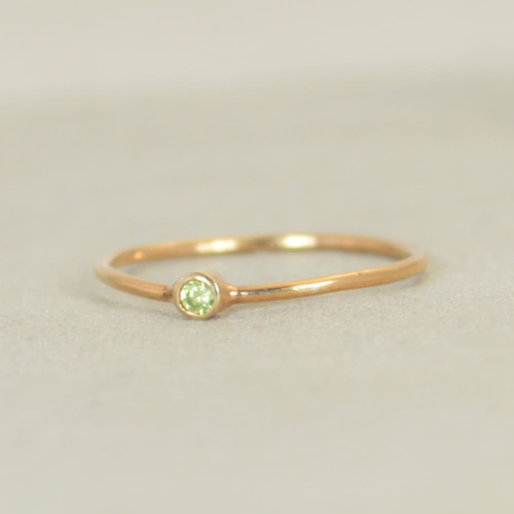 Tiny Peridot Ring Peridot Ring Filled Rose Gold Rose Gold image 0