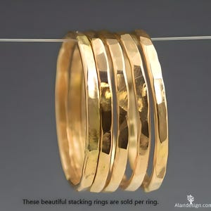 Classic Gold Stackable Ring(s), 14k Gold Filled, Gold Stacking Rings, Gold Stack Rings, Simple Gold Ring, Hammered Gold Rings, Gold Bands