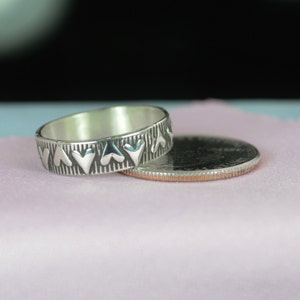Sterling Silver Heart Ring Vintage Style Band Promise Gift Valentine's Day For He image 3