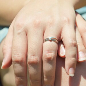 Tiny Diamond Ring, White CZ Diamond, Diamond Ring, Stacking Ring, April Birthstone, Minimal Diamond Ring, Dainty Diamond Ring, Mother's Ring image 2