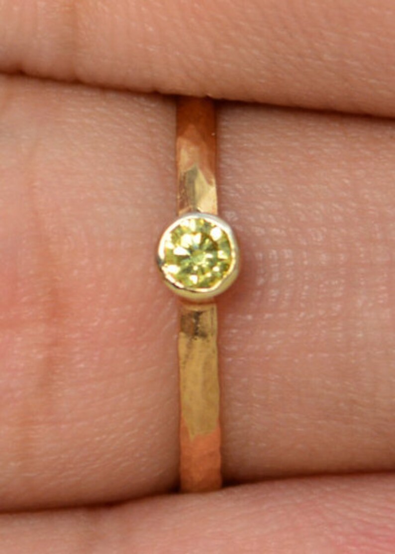 Classic Rose Gold Filled Topaz Ring, solitaire, solitaire ring, rose gold filled, November Birthstone, Mothers Ring, gold band, Yellow Ring image 2