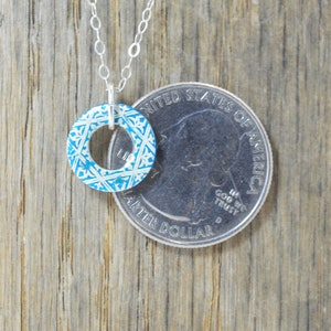 Moroccan Coin Necklace, Turquoise Coin Necklace, Coin Art, Morocco, Silver Coin, Moroccan Art, Boho Necklace, Two-Sided, Coin Charm, Charm image 5