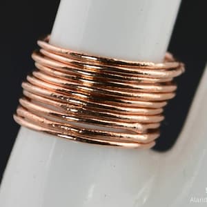 Thin Round Copper Stacking Ring, Pure Copper, Copper Stacking Ring, Copper Jewelry, Dainty Copper Ring, Copper boho Ring, arthritis ring image 3