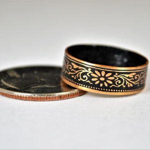 Japanese Coin Ring, Black Ring, Japanese Ring, Coin Ring, Bronze Ring, Japanese Coin, Japanese Jewelry, Coin Rings, Japanese Art, Coin Art image 4