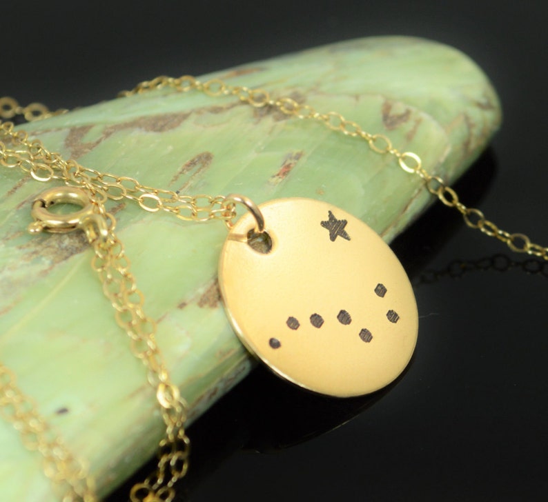 14k Gold Filled Big Dipper Necklace, Gold Big Dipper Necklace, Gold filled, Constellation, Star Jewelry, Zodiac Necklace, Big Dipper, Gold image 1