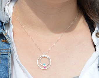 Aunt Necklace, Aunts Necklace, Mom Necklace, Sterling Silver Necklace, Gift for Mom, Mothers Jewelry, Birthstone Necklace, Gift for Aunt