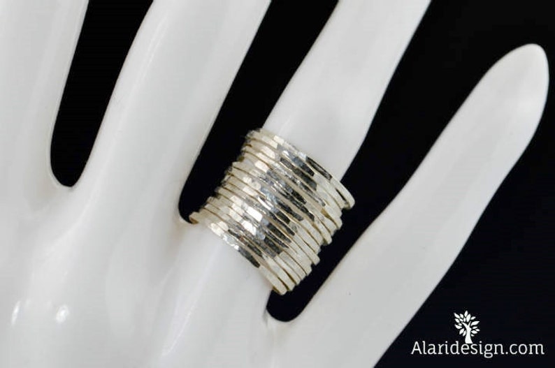Set of 15 Super Thin Pure Silver Stackable Rings Silver | Etsy