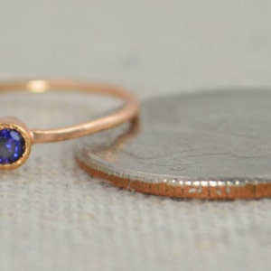 Sapphire Infinity Ring, Rose Gold Filled Ring, Stackable Rings, Mother's Ring, September Birthstone, Rose Gold Ring, Rose Gold Knot Ring image 3