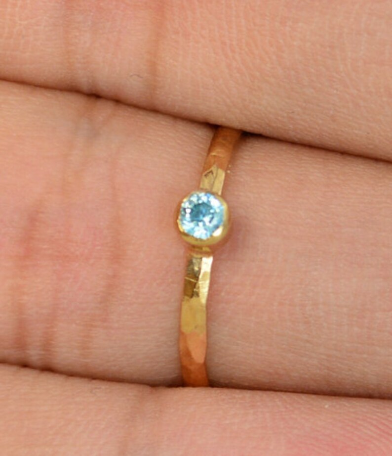 Classic Rose Gold Filled Aquamarine Ring, Solitaire, Solitaire Ring, Rose Gold Filled, March Birthstone, Mothers Ring, Gold, Aquamarine Ring image 2