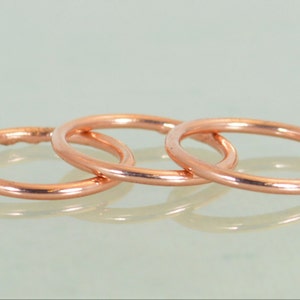 Round Copper Classic Size Stackable Rings, Copper Rings, Stackable Rings, Stacking Rings, Copper Ring, Round Copper Rings, Copper Band image 2