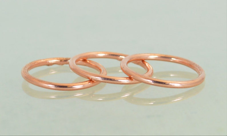 Round Copper Classic Size Stackable Rings, Copper Rings, Stackable Rings, Stacking Rings, Copper Ring, Round Copper Rings, Copper Band image 2