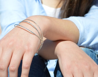 Thin Silver Bangle, Tree Bark Bangle, Thin Bangle, Stacking Bangles, Sterling Silver Bangle, silver bracelet, stacking bangle, silver bangle