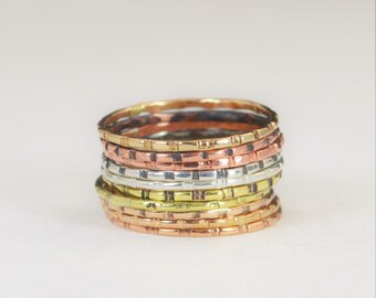 Bamboe ringen, Boho ringen, BoHo ringen, hippie ringen, zigeuner ringen, rustieke ringen, zilveren ring, koperen ring, bronzen ring, gouden ring-A17