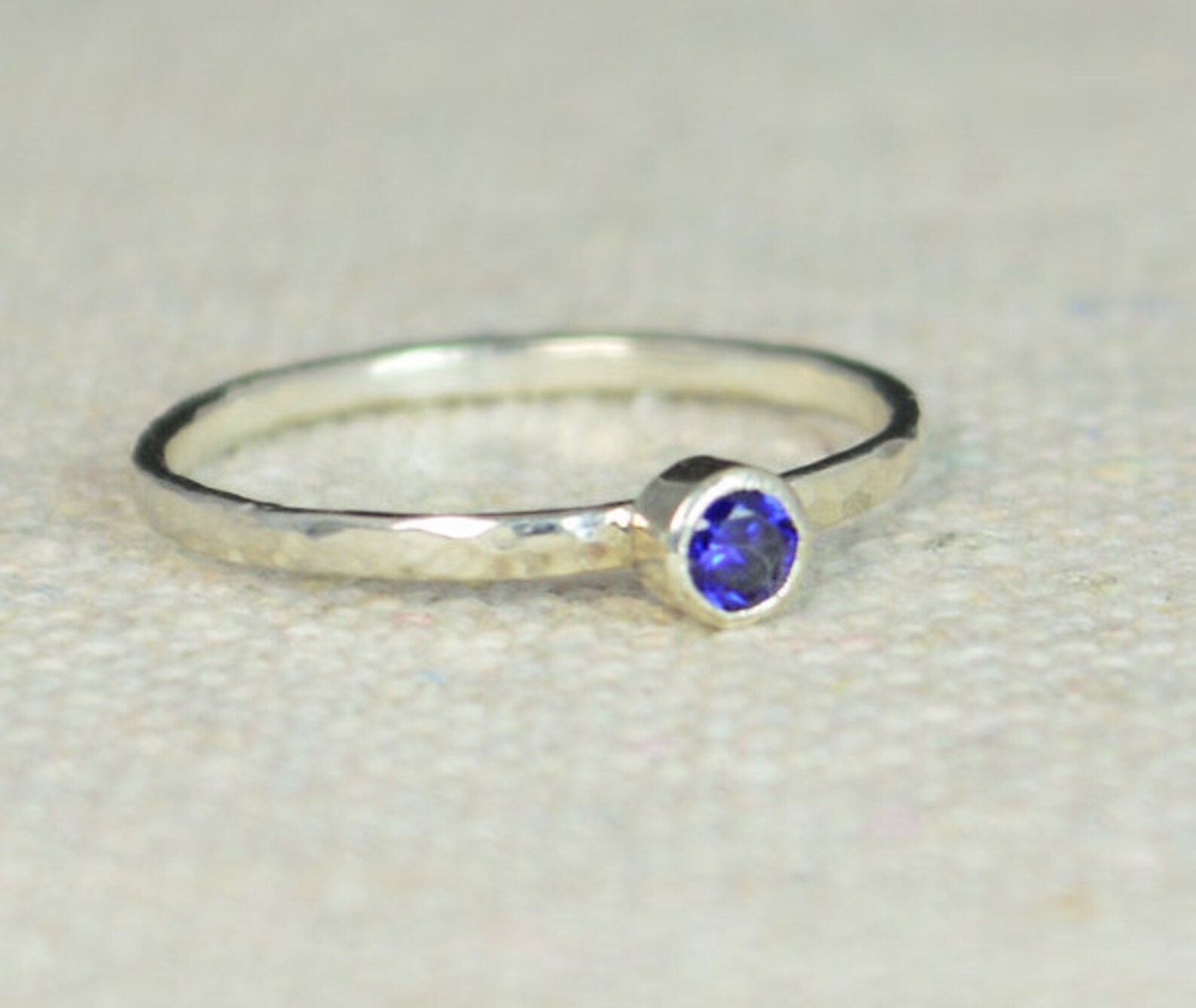 Classic Sterling Silver Sapphire Ring Silver Ring Sapphire Etsy