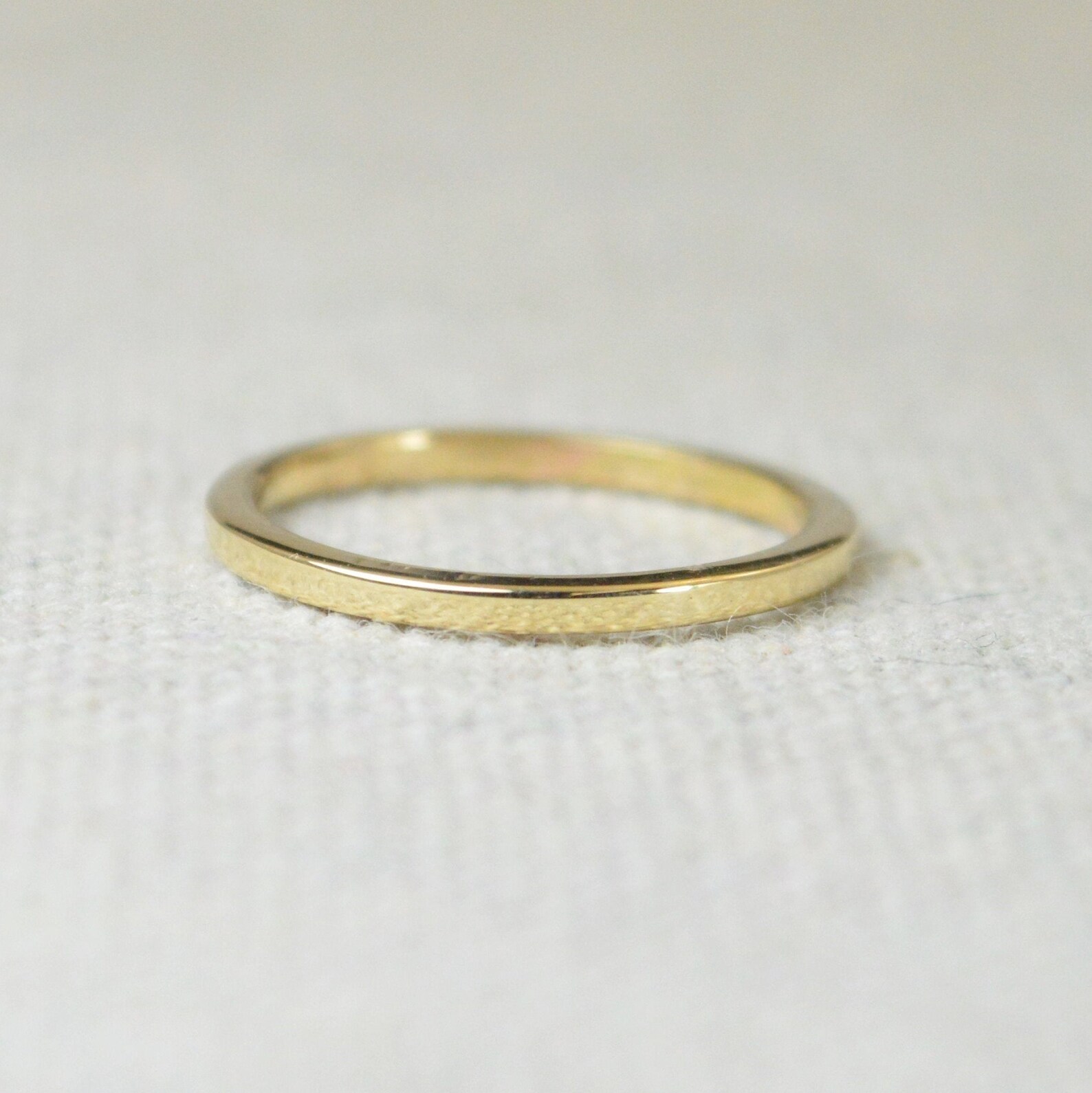 1.5mm Square Gold Ring 10k 14k 18k or 22k Solid Gold - Etsy