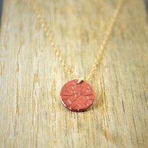 Japanese Coin Necklace, Burgundy Coin Necklace, Coin Art, Japanese Art, Bronze Coin, Japanese, Boho Necklace, Two-Sided, Coin Charm, Orient image 3