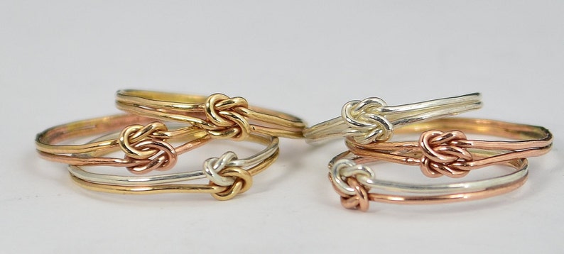 Dainty Rose Gold Double Knot Ring Love Knot Ring Mother Daughter Ring Bridal Ring BFF Ring Love Ring Promise Ring