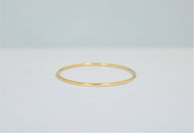 Solid 14k Yellow Gold Square Ring, Smooth Stacking Ring, Minimal Gold Ring, Simple Wedding Ring, Solid Gold Ring, 14k Gold Ring, Real Gold image 2