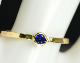 Classic 14k Gold Filled Sapphire Ring, Gold solitaire, solitaire ring, 14k gold filled, September Birthstone, Mothers Ring, gold band