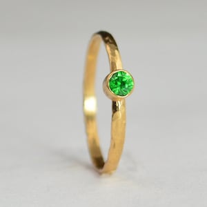 Classic Solid 14k Rose Gold Emerald Ring, Emerald Solitaire, Emerald Ring, Solid Gold, May Birthstone, Mothers Ring, Solid Rose Gold image 1