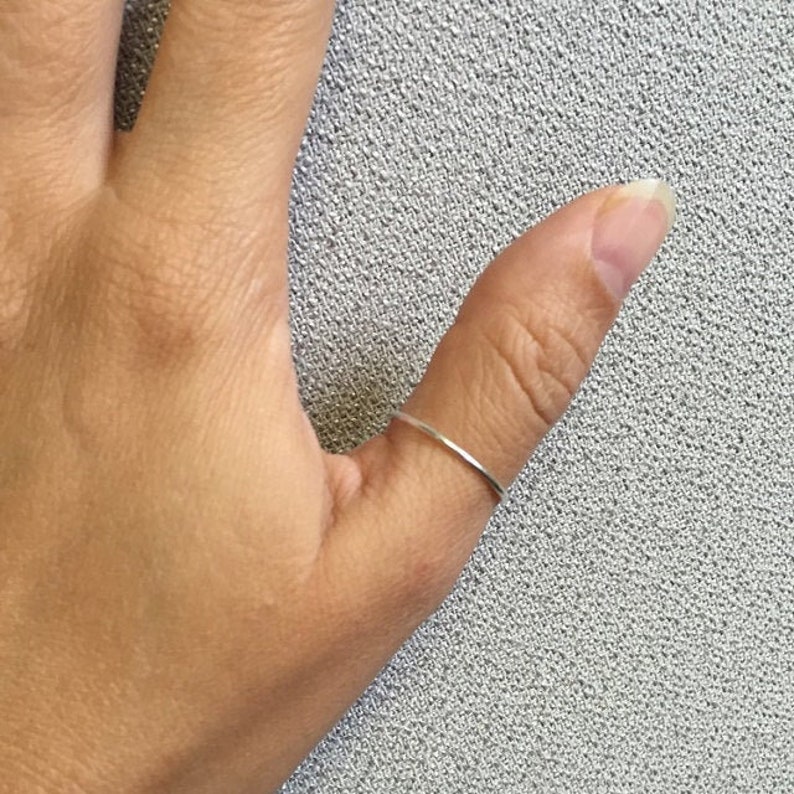Thin Round Pure Silver Stackable Rings Stacking Rings | Etsy