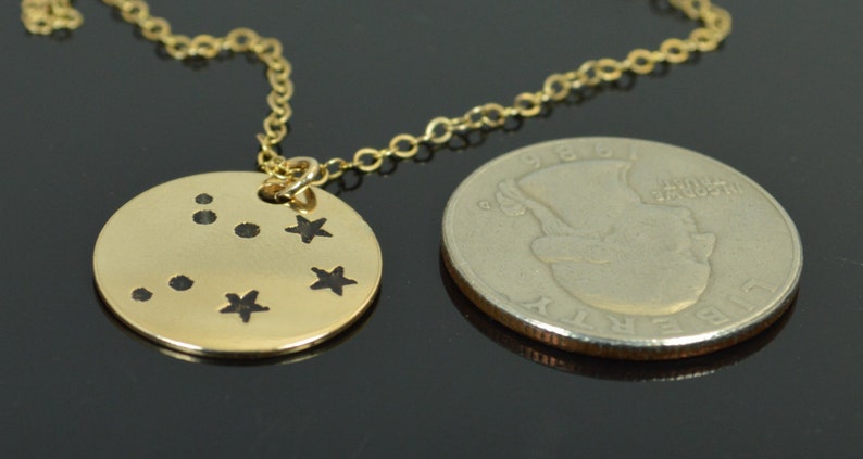 Libra Pendant, 14k Gold Filled, Libra Necklace, Zodiac Necklace, Zodiac Jewelry, Horoscope Necklace, Gold Necklace, Libra Jewelry, Alari image 3