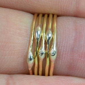 Unique Brass Stacking Rings Bimetal Ring Hippie Ring Boho image 2