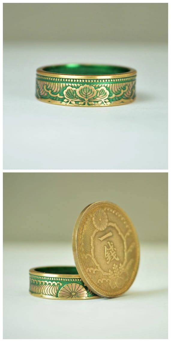 純銀　暁 刻印　家型リング オブジェ　置物　青緑グラデーション 純銀 暁 刻印 家型リング オブジェ 置物 青緑グラデーション
