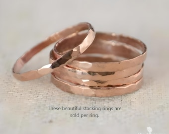 Thick Stackable Copper Ring(s), Copper Rings, Stackable Rings, Copper Ring, Hammered Copper, Copper Band, Pure Copper, Copper Jewelry