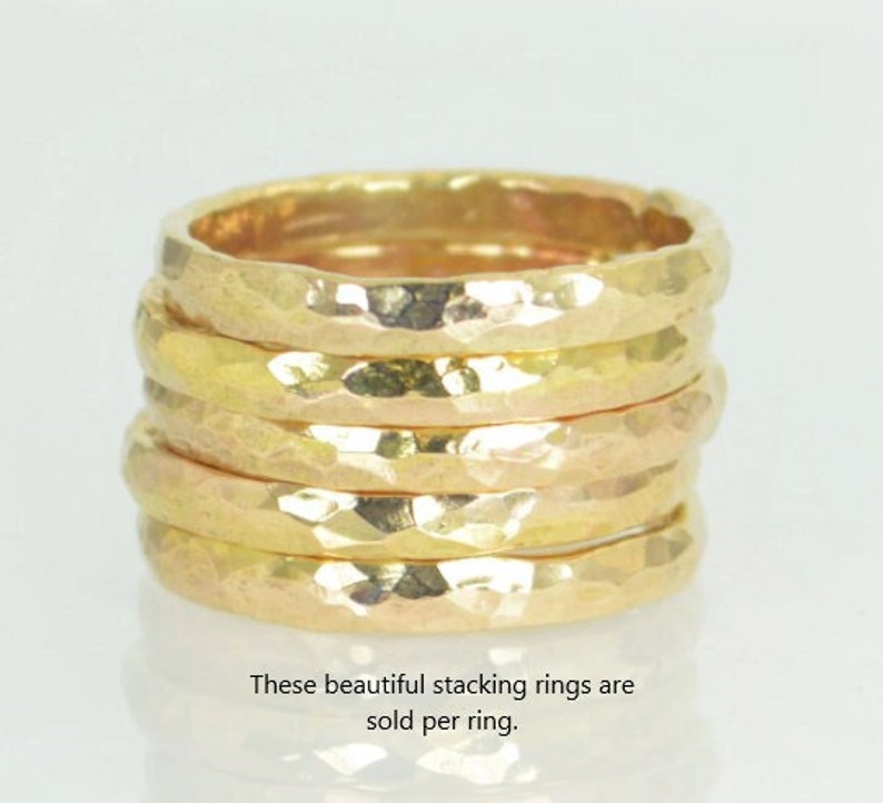 Super Thick Stackable 14k Gold Filled Ring, Gold Ring, Stackable Ring, Gold Ring, Hammered Ring, Gold Band, Yellow Gold, Gold Jewelry image 1