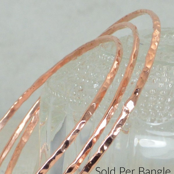 Thin Copper Bangle, Hammered Bangle, Thin Bangle, Stacking Bangles,  Copper Bangle, Copper bracelet, stacking bangle, bangle