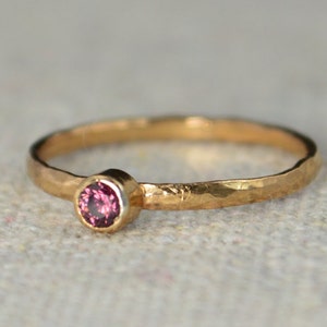 Classic Rose Gold Filled Alexandrite Ring, solitaire, solitaire ring, rose gold filled, June Birthstone, Mothers Ring, gold band, band image 1