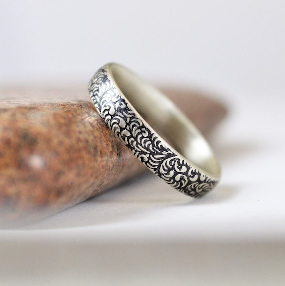 Sterling Silver Matte Finish Freeform Cushion Turquoise Stackable Ring Sterling Silver Matte Finish Freeform Cushion Turquoise Stackable Ring