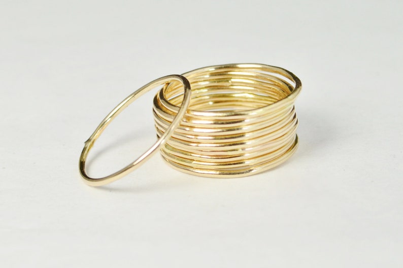Thin Round Gold Stackable Ring 14k Gold Filled Stacking image 1