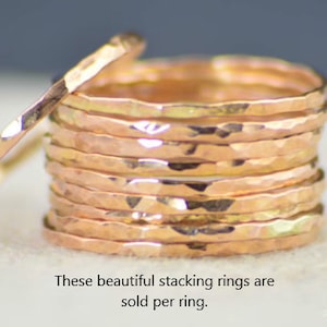 Super Thin 14k Rose Gold Rings, 14k Rose Gold Filled, Rose Gold Stacking Rings, Simple Rose Gold Ring, Thin Rose Gold Rings, Dainty Rings image 1