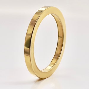 2mm Square Gold Ring 10k, 14k, 18k, or 22k, Solid Gold, Square Gold Band, Square Gold Ring, Real gold, Inexpensive wedding band, Yellow Gold image 1