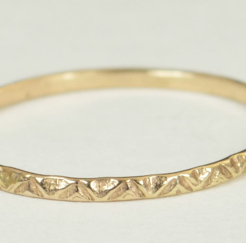14k Gold Bohemian Ring, Rustic Wedding Ring, Thin Gold Ring, Dainty 14k Gold Ring, Ring, Gold Boho Ring, Rustic Gold Rings, Gold Band, A19 image 3