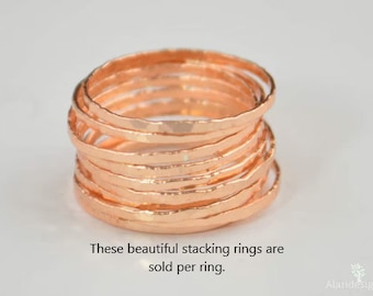 Super Thin Golden Rose Silver Stackable Ring(s), Rose Silver Ring, Stack Rings, Rose Gold Stacking Rings, Thin Rose Gold Ring, Golden Rose