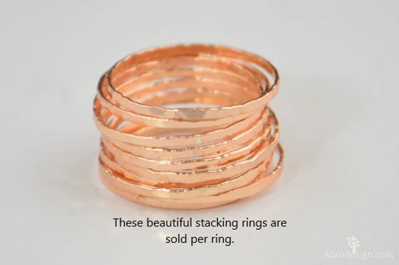 Super Thin Golden Rose Silver Stackable Rings, Rose Silver Ring, Stack Rings, Rose Gold Stacking Rings, Thin Rose Gold Ring, Golden Rose image 1