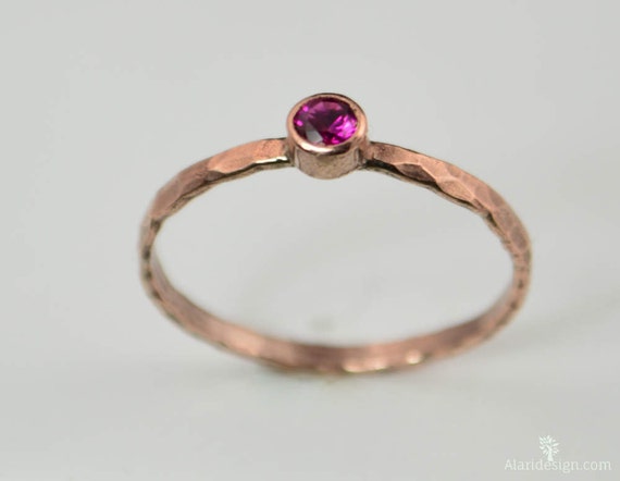 Bronze Copper Ruby Ring, Classic Size, Stackable Rings, Mother's Ring, July  Birthstone, Copper Jewelry, Pink Ring, Pure Copper, Band - Etsy