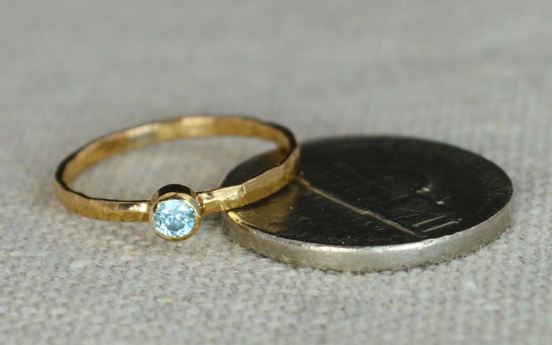 Classic Rose Gold Filled Aquamarine Ring, Solitaire, Solitaire Ring, Rose Gold Filled, March Birthstone, Mothers Ring, Gold, Aquamarine Ring image 3