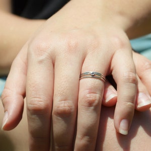 Tiny Alexandrite Ring, Silver Alexandrite, Stacking Ring, Dainty Ring, Mother's Ring, June Ring, Mom Ring, June Birthstone, Tiny Alexandrite image 2