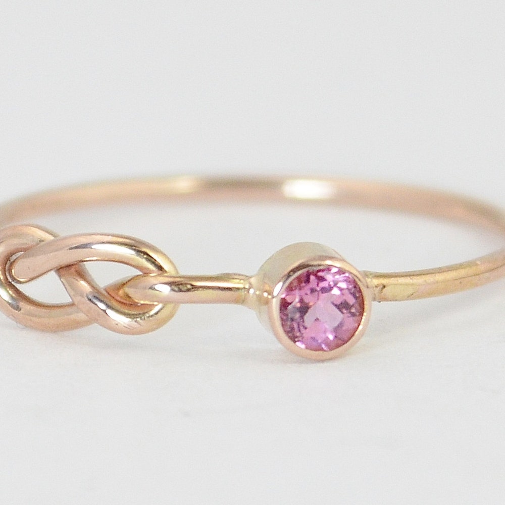 14k Rose Gold Pink Tourmaline Infinity Ring 14k Rose Gold image 0