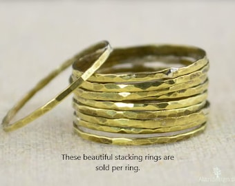 Super Thin Brass Stacking Ring(s),Brass Rings,Brass Ring, Brass Stacking Ring, Gold Brass Ring, Hammered Brass Ring, Dainty Brass Ring, BOHO