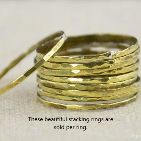 Super Thin Brass Stacking Ring(s),Brass Rings,Brass Ring, Brass Stacking Ring, Gold Brass Ring, Hammered Brass Ring, Dainty Brass Ring, BOHO